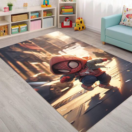 Discover Spiderman Kids Room Rug: 3D Print, Non-Slip, Modern Decor