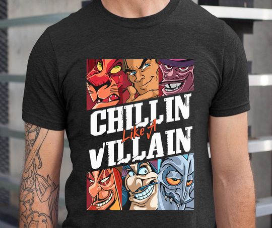 Discover Vintage Chillin' Like A Villain Comfort Colors Shirt, Disney Villains T-shirt