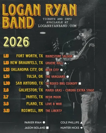 Discover Logan Ryan Band 2026 Tour Poster