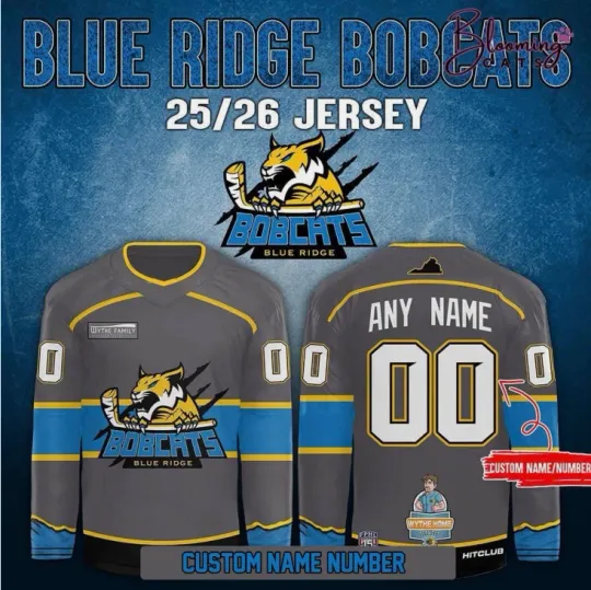 Discover Personalized Blue Ridge Pro Hockey Jersey Season 25 26 Grey Gift For Valentine
