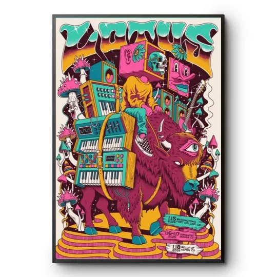 Discover Lotus Tour 2026 Psychedelic Concert Poster Jam Band Wall Art