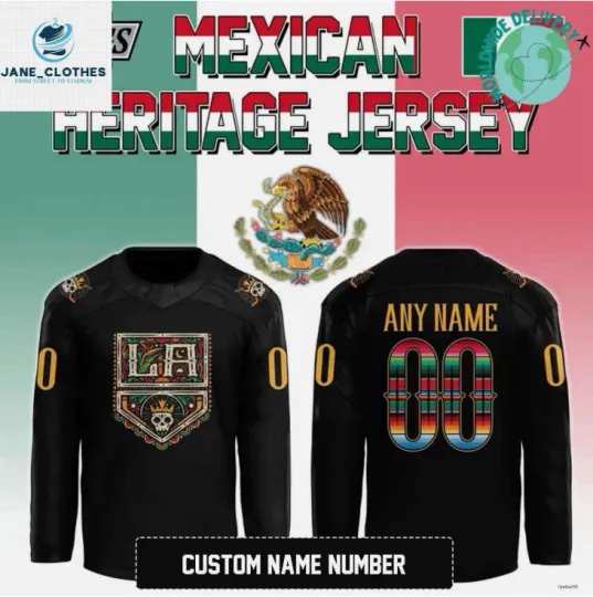 Discover Personalize Los Angeles x 2025 Mexican Heritage Hockey Jersey Gift For Valentine