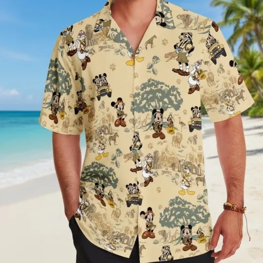 Discover Disney Animal Kingdom Safari Mode Mickey And Friends Hawaiian Shirt
