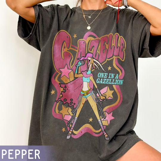 Discover Disney Gazelle One In A Gazellion Poster Shirt, Zootopia 2 Pop Star Concert Tee