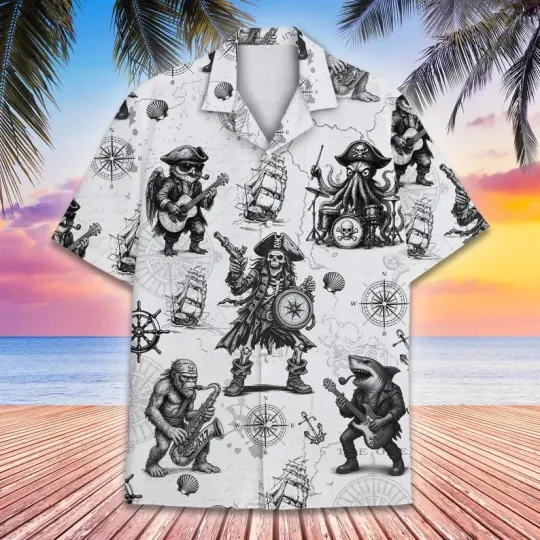 Discover Bigfoot Pirate Band Hawaiian Shirt for Men Women Youth