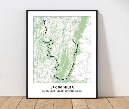 Discover 50 Miler JFK Race Course Map | Personalized 50 Miler JFK Map | Ultra Race