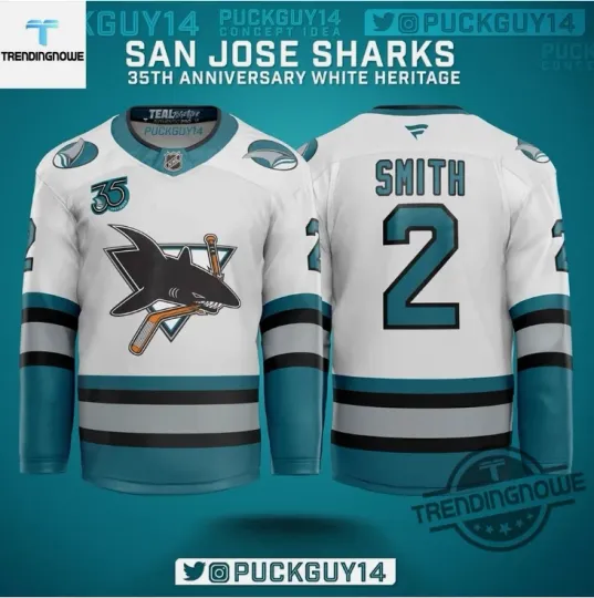 Personalized San Jose 35th Anniversary Season Hockey Jersey Gift For Valentine