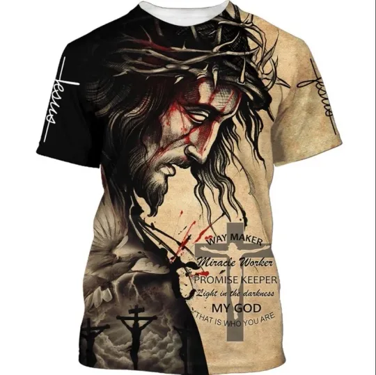 Discover Jesus Christ Way Maker Miracle Worker 3D All-Over Print T-Shirt