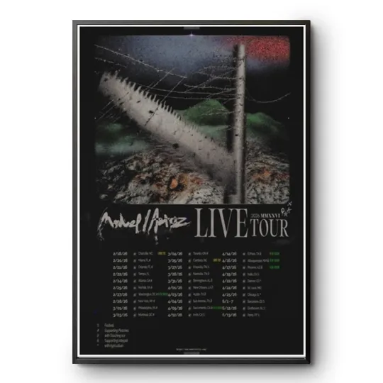 Discover Model Actriz Live Tour 2026 Poster Experimental Rock Wall Art