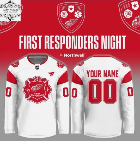 Discover Personalized Detroit Red First Night 2026 Hockey Jersey Gift For Valentine