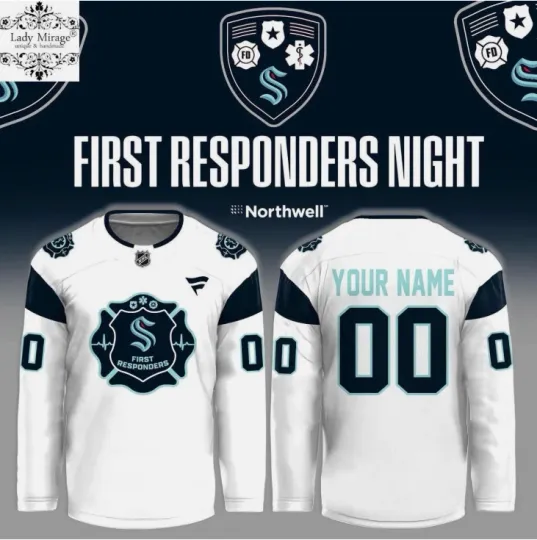 Discover Custom Seattle First Responders Night 2026 Hockey Jersey Gift For Valentine