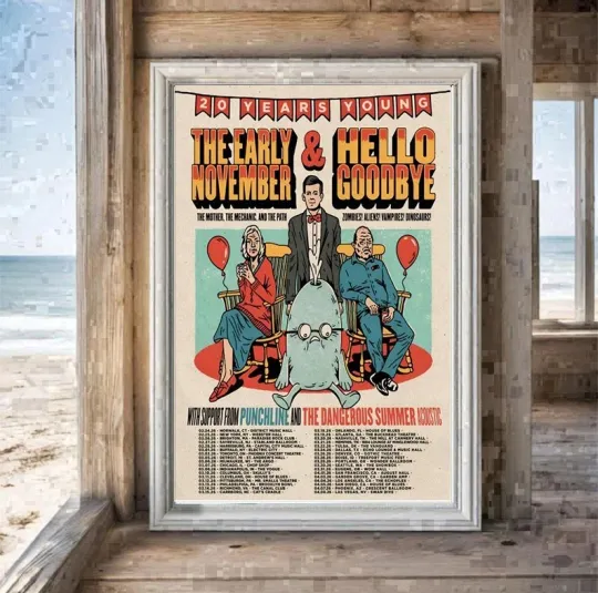 Discover The Early November And Hello Goodbye 20 Years Young 2026 Tour Poster