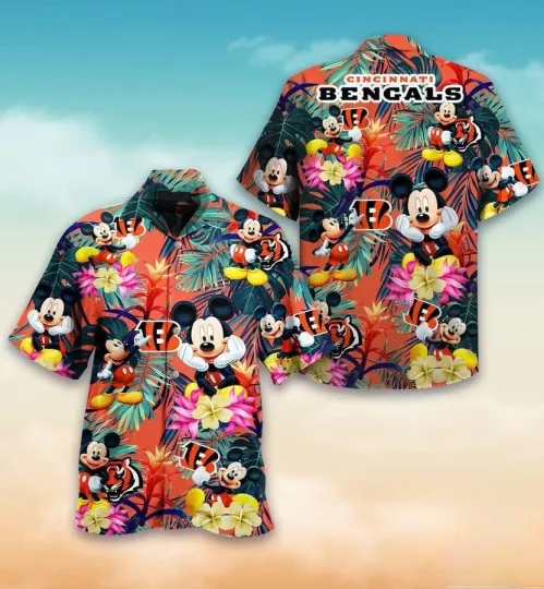 Discover Cincinnati Bengals Disney Paradise Hawaiian Shirt