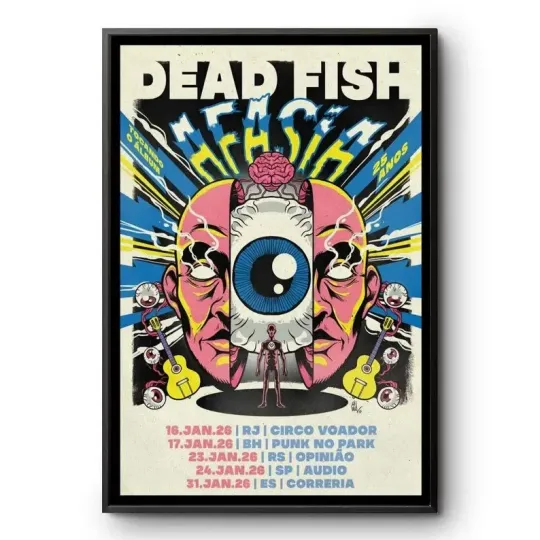 Dead Fish Headache Tour 2026 Concert Poster Punk Rock Wall Art