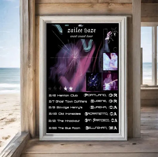 Discover Zailee Haze 2026 West Coast Tour Poster