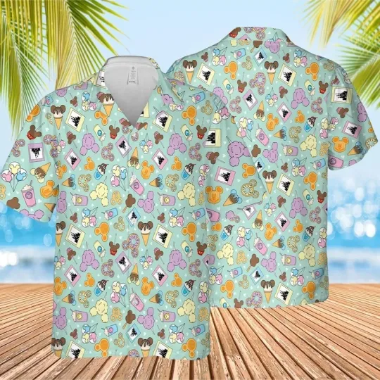 Discover Disney Ice Cream Drip Hawaiian Shirt, Custom Sprinkle Drip Hawaiian Shirt