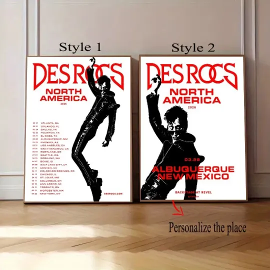 Discover Des Rocs North America 2026 Tour Poster | Custom Poster