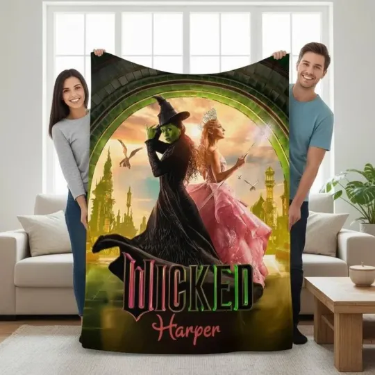 Discover Custom Name  Wicked Changed For Good Fleece Blanket#6