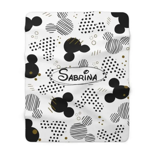 Discover Custom Name Mickey Ears Inspired Fleece Blanket#5