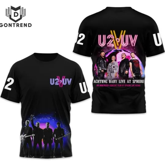 Discover U2 UV Achtung Baby Live At Sphere 3D T-Shirt