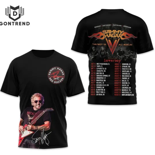 Discover Sammy Hagar The Best Of All Worlds Loverboy Tour 3D T-Shirt