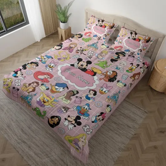 Discover Custom Name Mickey & Friends Disney Quilt Fleece Blanket#8