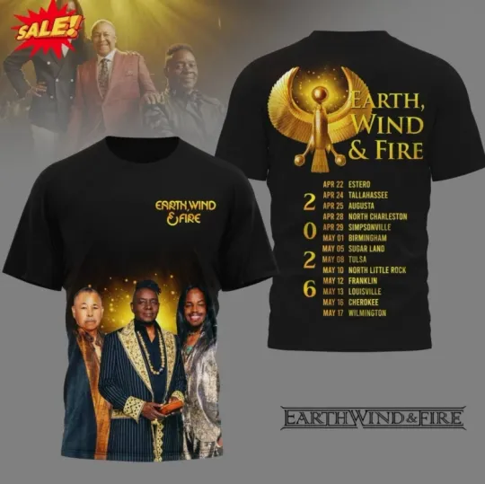 Discover Earth, Wind & Fire 2026 Tour 3D T-Shirt