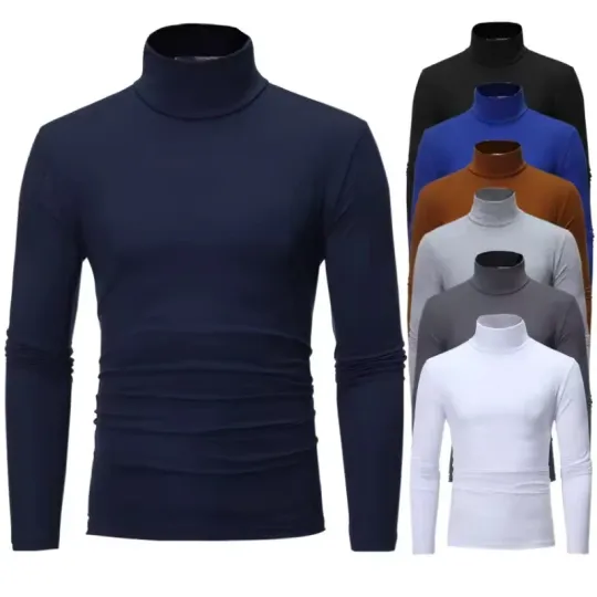 Discover Men's Thermal High Neck Slim Fit Long Sleeve Underwear Top Winter Shirt
