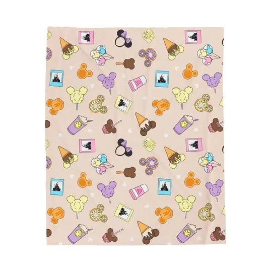 Discover Custom Name  Mickey Magical Snacks Fleece Blanket#6