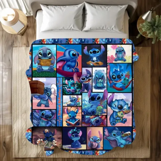 Discover Custom Stitch  Disney Quilt Fleece Blanket#9