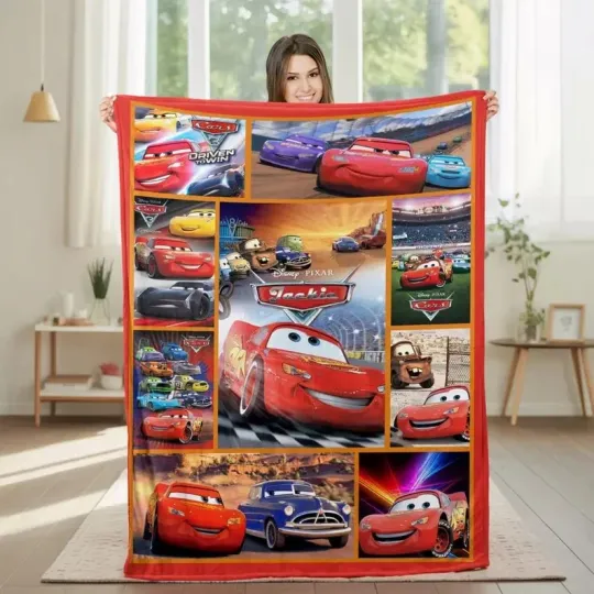 Discover Custom Lightning McQueen Disney Quilt Fleece Blanket#9