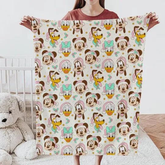 Discover Custom Name Mickey Baby Disney Quilt Fleece Blanket#8