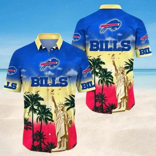 Discover Buffalo Bills Sunset Liberty Summer Aloha Hawaiian Shirt