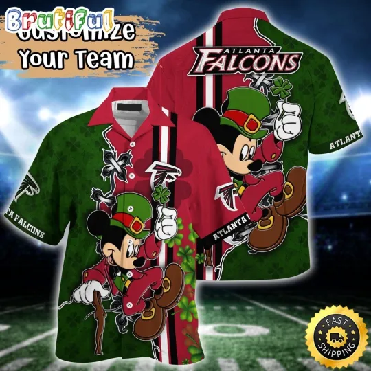 Customized football Atlanta Falcons Hawaiian Shirt Mickey Mouse Patricks Day