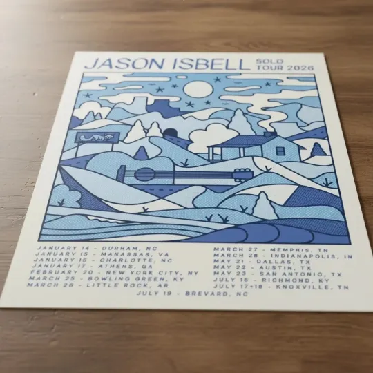 Discover Jason Isbell Solo Tour 2026 Poster 18x24"