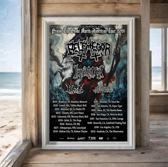 Discover BELPHEGOR Announce Praise The Beast North American Tour 2026 Poster