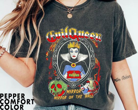 Discover Evil Queen Villains Mirror Mirror On The Wall Comfort Colors Shirt, Snow White And Seven Dwarfs T-shirt, 2024 Family Trip
