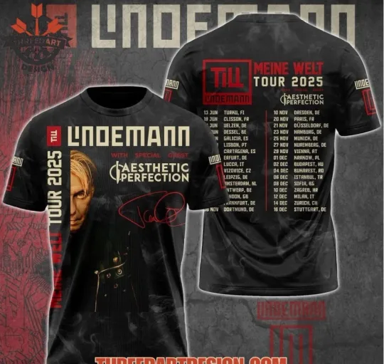 Discover Till Lindemann Meine Welt Tour 2025 3D T-Shirt