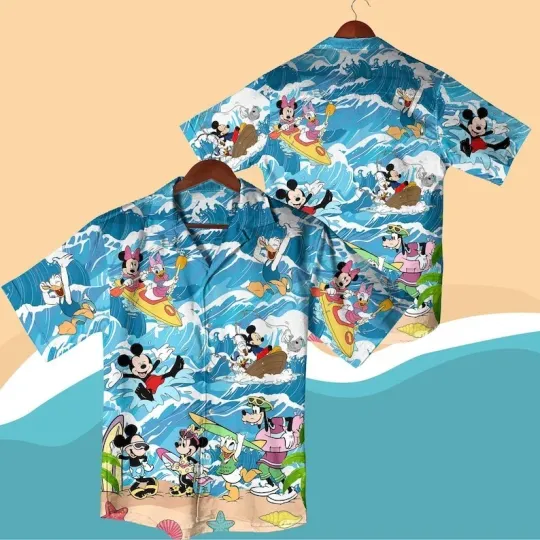 Discover Mickey And Friends Hawaiian Shirt, Summer Disney Beach Outfit Goofy Shirt