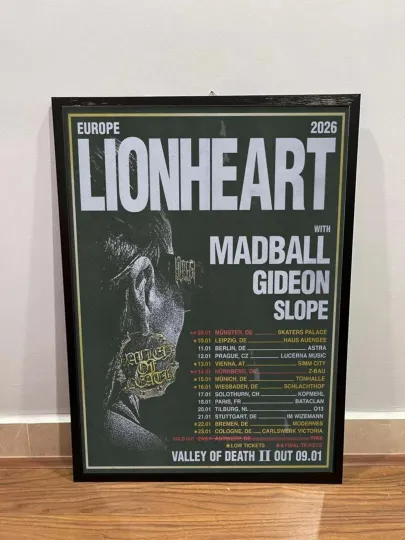 Discover Lionheart Europe 2026 Tour Poster