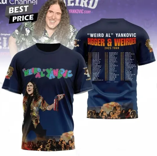 Discover Weird Al Yankovic Bigger & Weirder 2025 Tour AOP 3D T-Shirt GE548