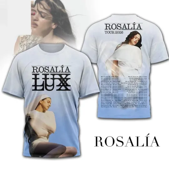 Discover New! Rosalia Lux Lux Lux Tour 2026 3D Shirt BW274