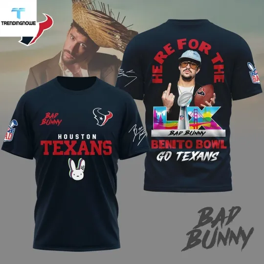 Houston Texan Bad Buny Benito Bowl 3D Shirt