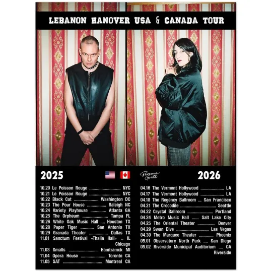 Discover Lebanon Hanover USA Canada Tour 2025 2026 Concert Poster