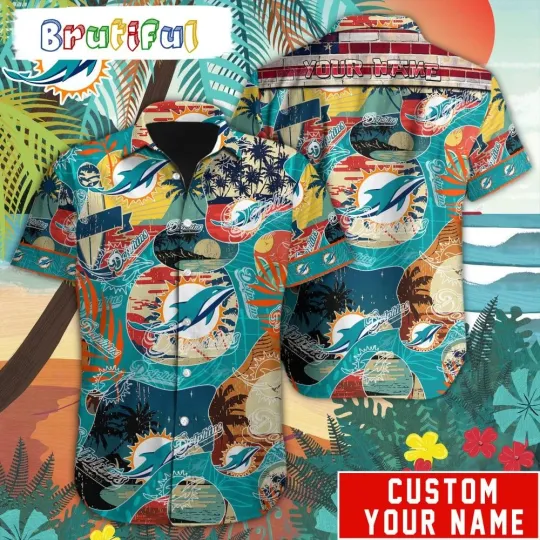 Personalized football Miami Dolphins Hawaiian Shirt Special Vintage Style
