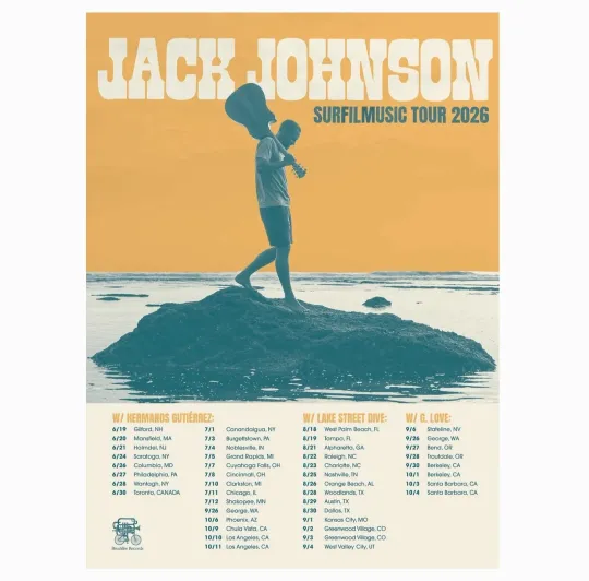 Discover Jack Johnson Partners with All At Once on 2026 Summer Tour Poster