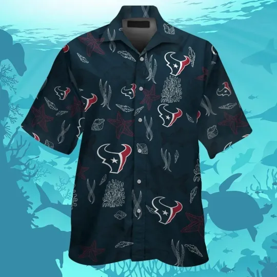 Discover Houston Texans Short Sleeve Button Up Tropical Hawaiian Shirt