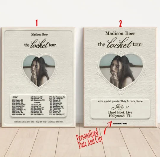 Discover Custom Madison Beer The Locket Tour 2026 World Tour Poster