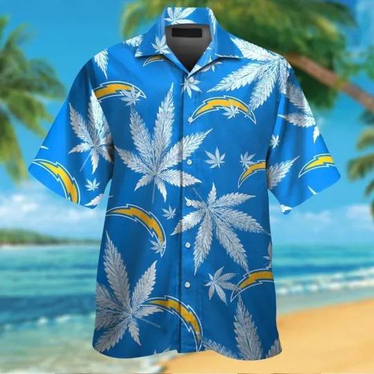 Discover Los Angeles Chargers Short Sleeve Button Up Tropical Hawaiian Shirt VER09