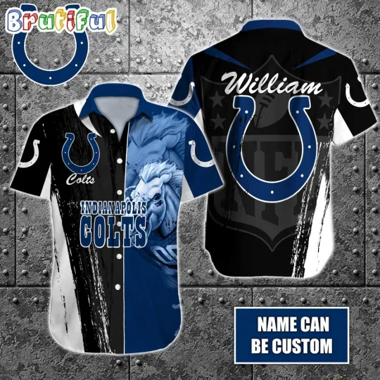 Personalized football Indianapolis Colts Hawaiian Shirt Special Half Tone Mascot